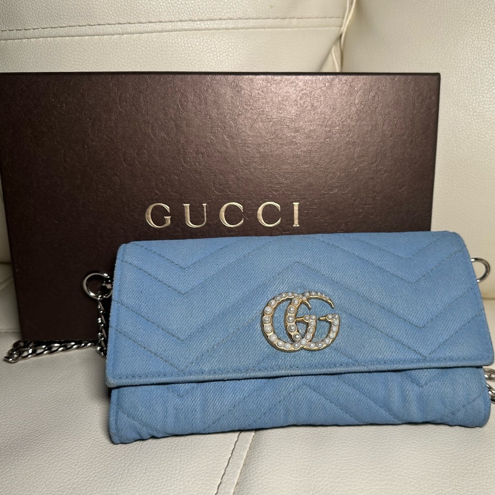 Gucci Denim Marmont Wallet